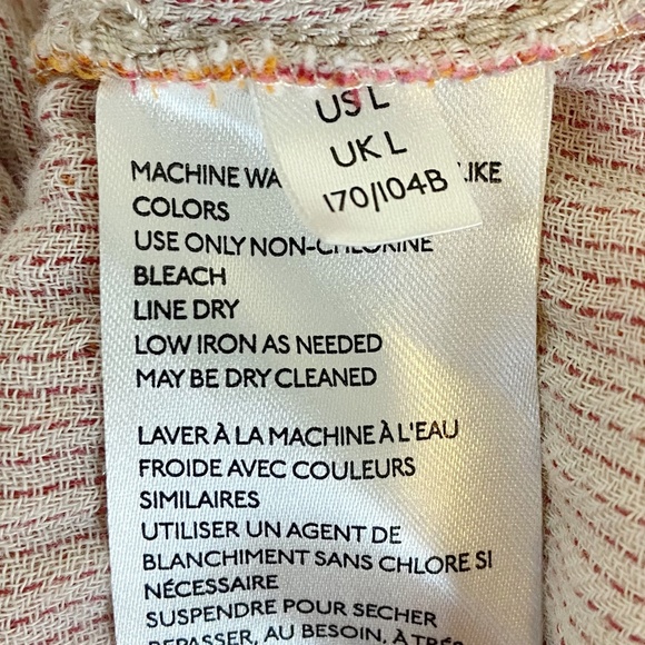 Free People | Womens Pink/Orange Plaid Ruffle Long Sleeve Smock Tie Back Top - Picture 9 of 10